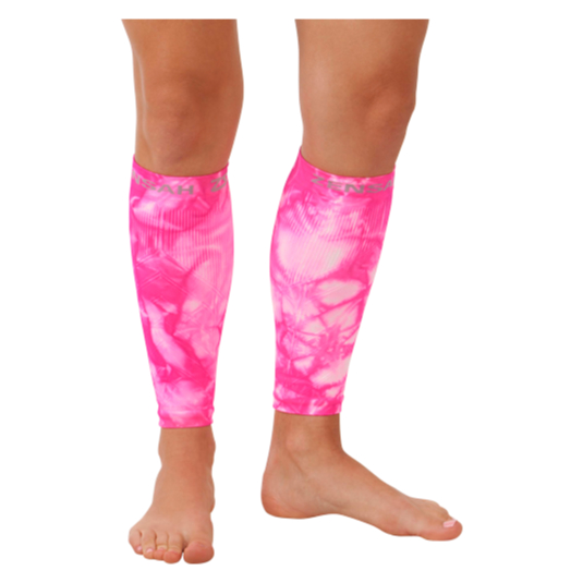 Compression Leg Sleeves - Tie Dye Neon Pink